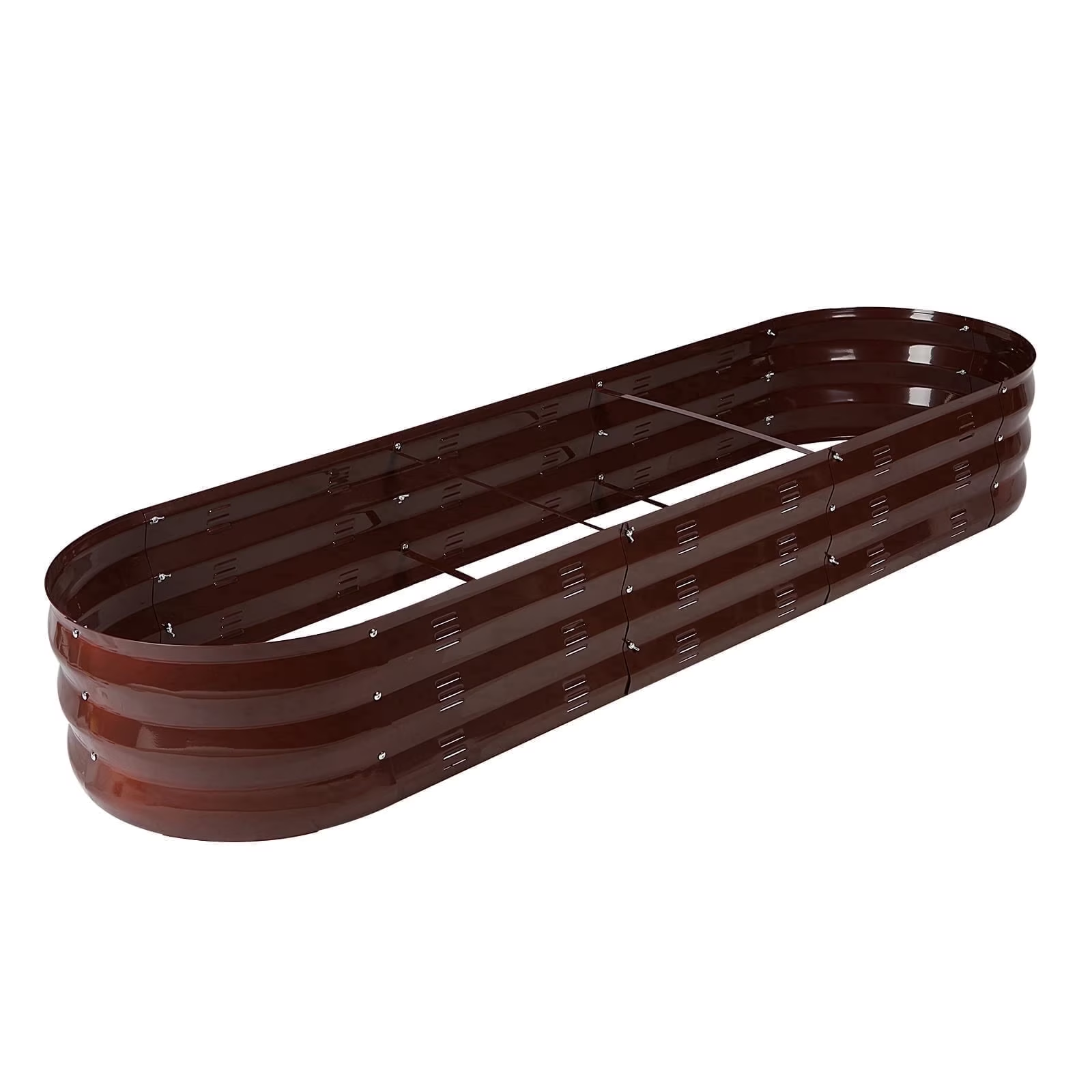 Nana Guard Raised Garden Bed Galvanized Metal Planter Box, 67"D x 20"W x10"H, 7 cu. ft. Brown