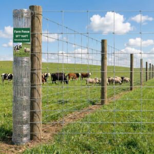 Nana Guard Farm Fence 5ft x 164ft Galvanized Wire Fencing Cattle Panels for Garden Trellis Chain Link Fence